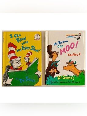 Dr Seuss Hardcover Book Bundle I Can Read With My Eyes Shut + Mr Brown Can Moo